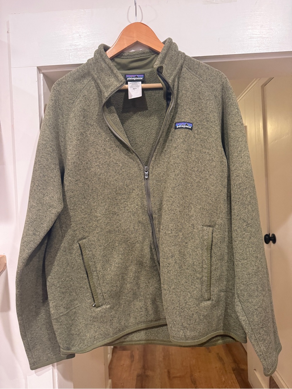Patagonia Olive Fleece Zip-Up Jacket